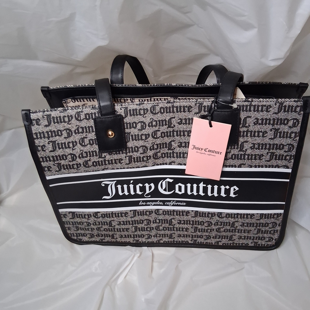 Juicy Couture Black and White Logo Briefcase